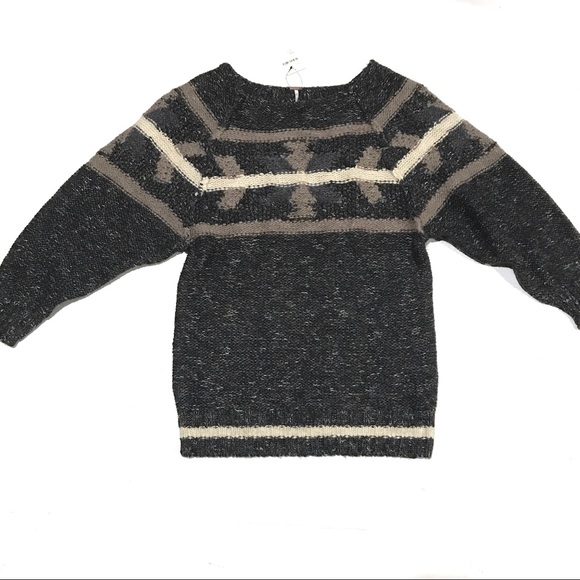 NWT FP Northern Lights Sweater Mini Dress Grey - Picture 4 of 8